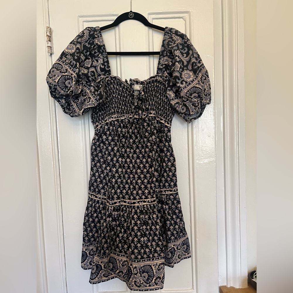 SEA New York Puff Sleeved Floral Printed Mini Dress